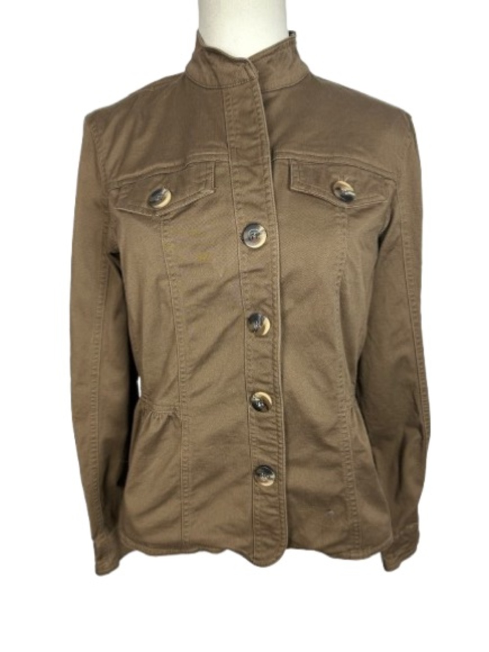 Bass Women's Brown Button-Front Utility Jacket Size S